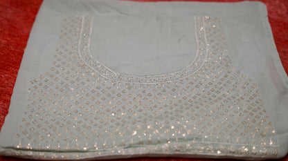 Celestial Glow Shimmer Chiffon Saree with Embroidery & Sequence Jaal