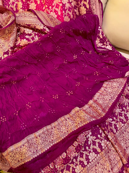 Vibrant Harmony Georgette Khadi Saree with Jamnagri Rai Bandhej